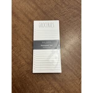 Rae Dunn Notepad Set- 70 Sheets Each Groceries and Shop- Unopened
